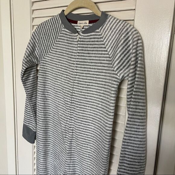 cosmic love fleece striped zip up onsie - Picture 2 of 4